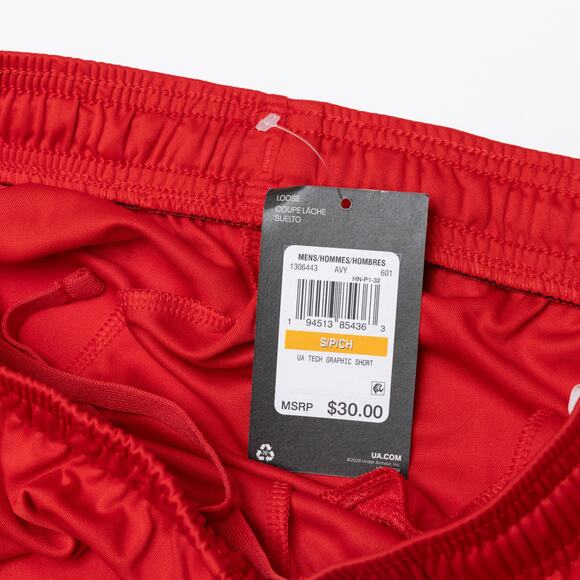 Under Armour Men UA Tech Logo 10" Shorts Red Size S - Picture 4 of 4